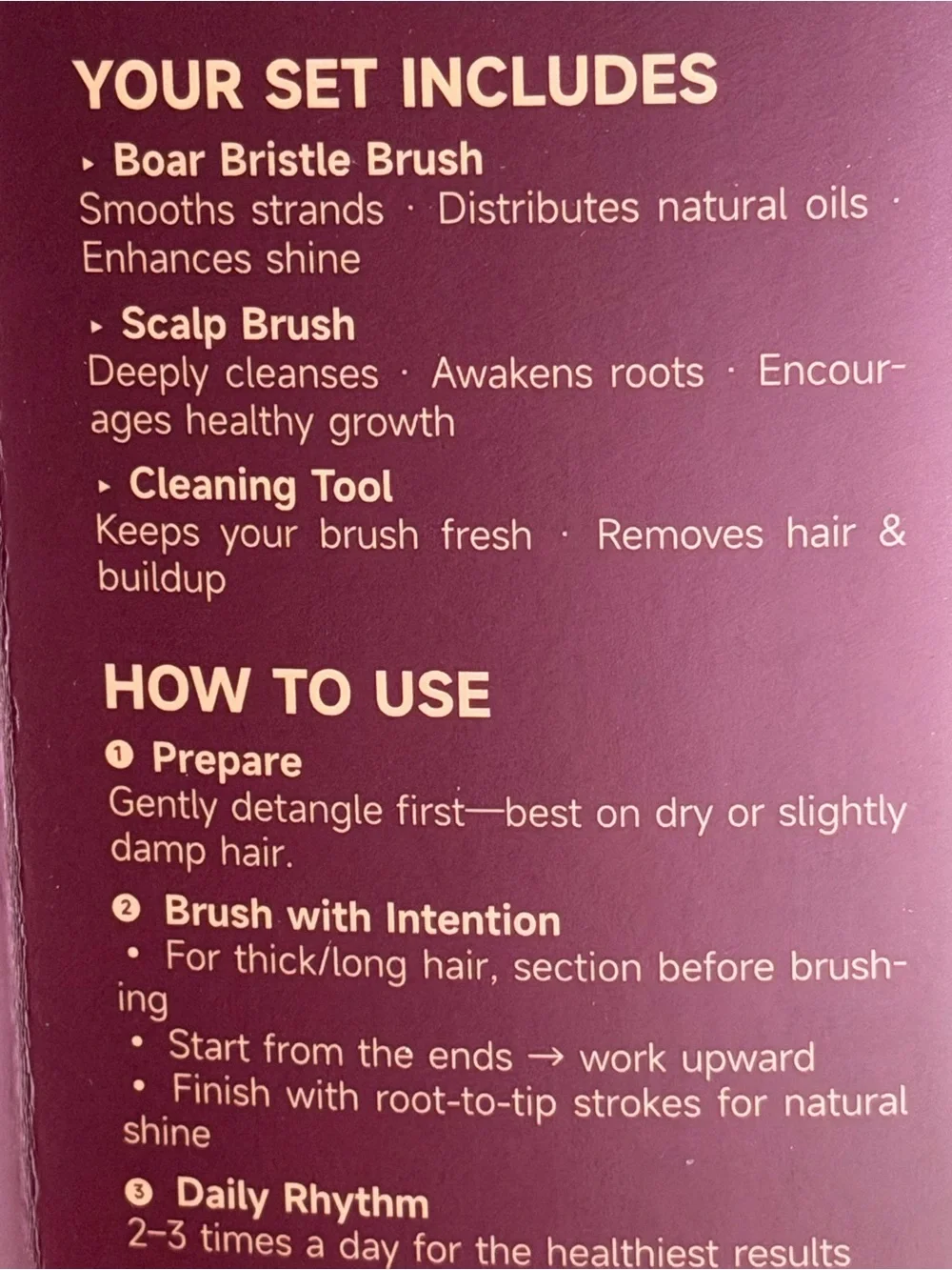 OUMIGIZ Boar Bristle Hair Brush Set